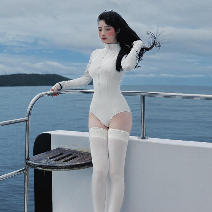 Wholesale High neck swimsuit, long sleeved pants, professional sun protection one-piece quick drying diving suit