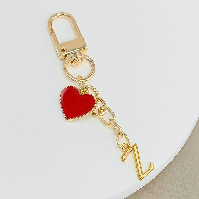 Wholesale 26-letter heart pendant Valentine's Day keychain