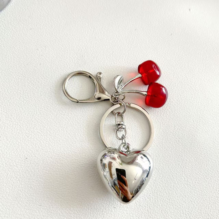 Wholesale cherry keychain simulation fruit girl bag pendant pendant