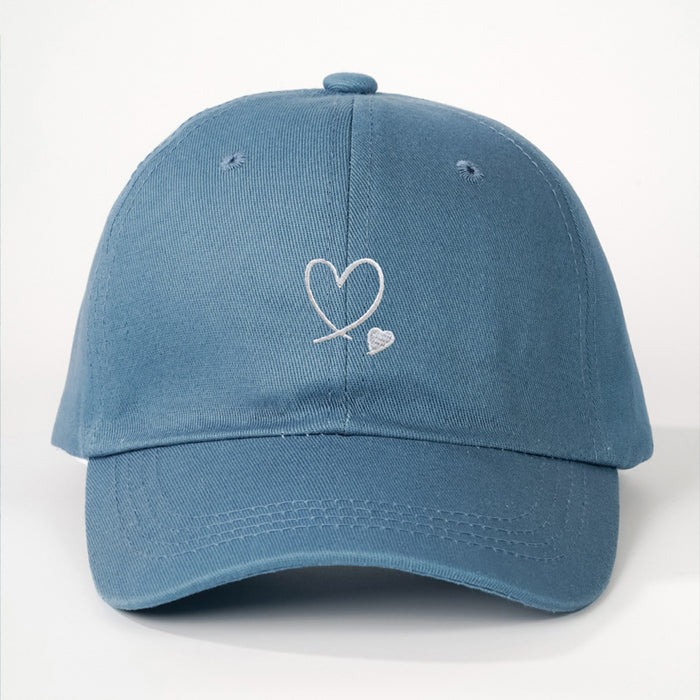 Wholesale Embroidered Love Customized Pure Cotton Baseball Hats for Men and Women Outdoor Sunscreen Soft Top Duck Tongue Hats JDC-FH-TQ002