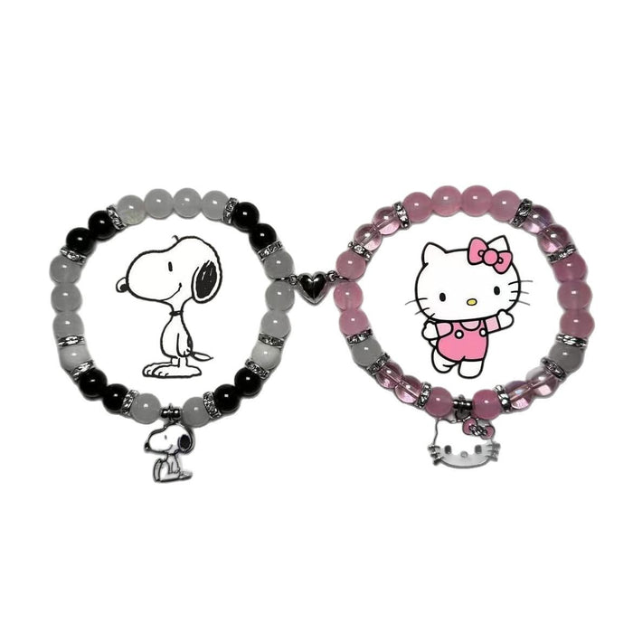 Wholesale bat guitar love butterfly IP love magnetic attraction men and women couples bracelet elastic bracelet