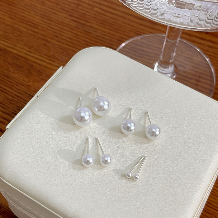 Wholesale Resin Pearl Earrings Simple Round Stud Earrings Accessory