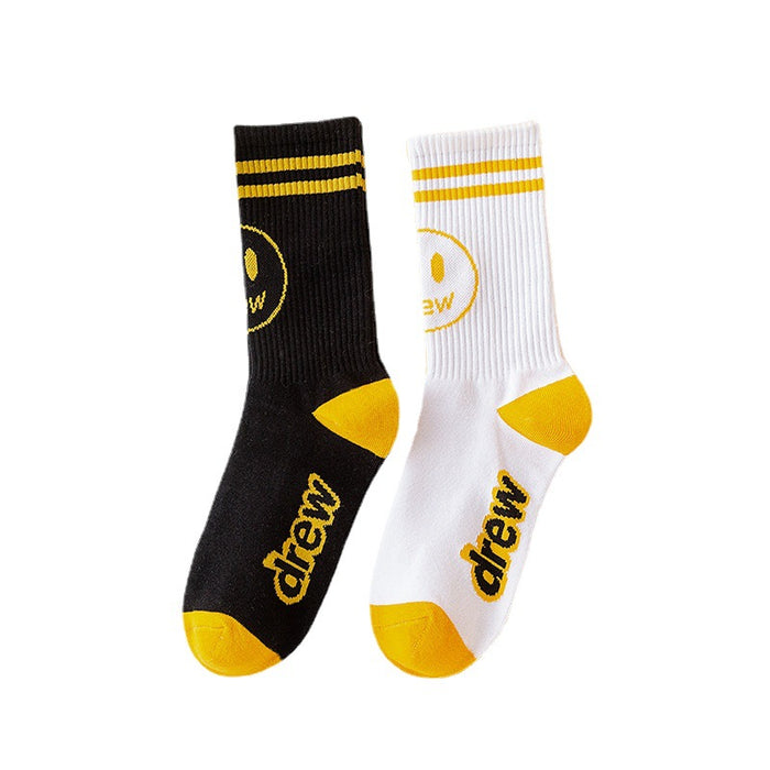 Wholesale Smiley Face Graffiti Letters Cotton Socks JDC-SK-JiaY008