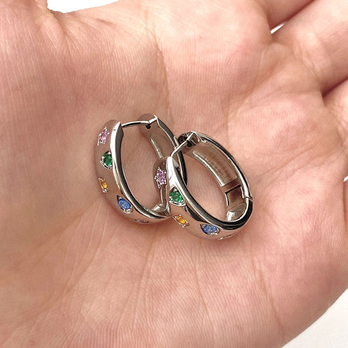 Wholesale Star Ear Buckle Earrings, Colorful Zircon Earrings, Rare New Product