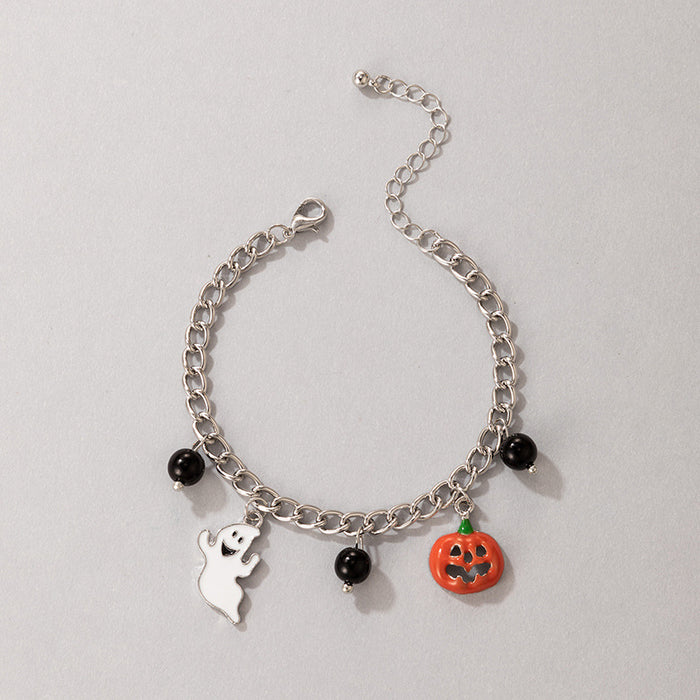 Wholesale Oil Drop Pumpkin Anklet Cat Ghost Face Chain Beads Chic Jewelry Accessory MOQ≥2