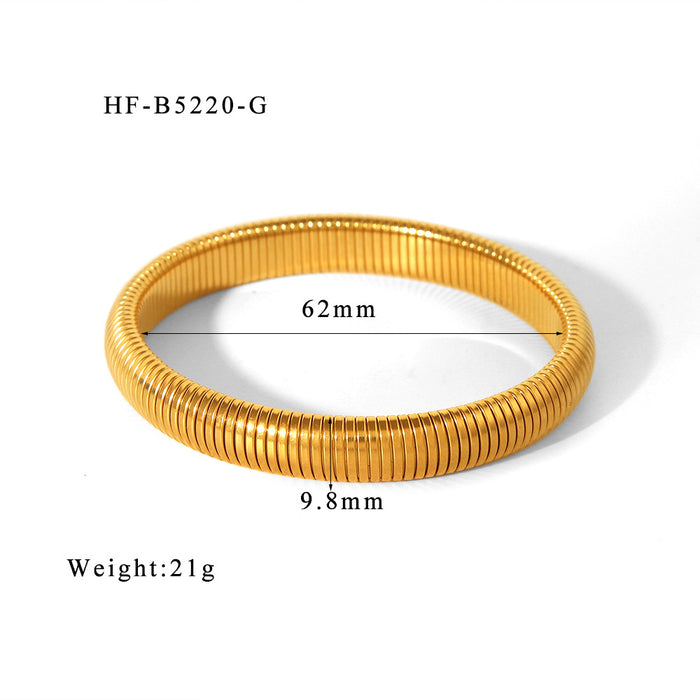 Wholesale Wide Edge Stainless Steel Elastic Bracelet JDC-BT-ChengBing003