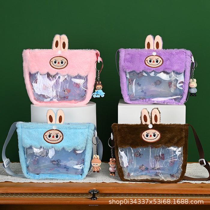 Wholesale Cartoon Doll Mesh Plush Toy Crossbody Bag  Shoulder Bags