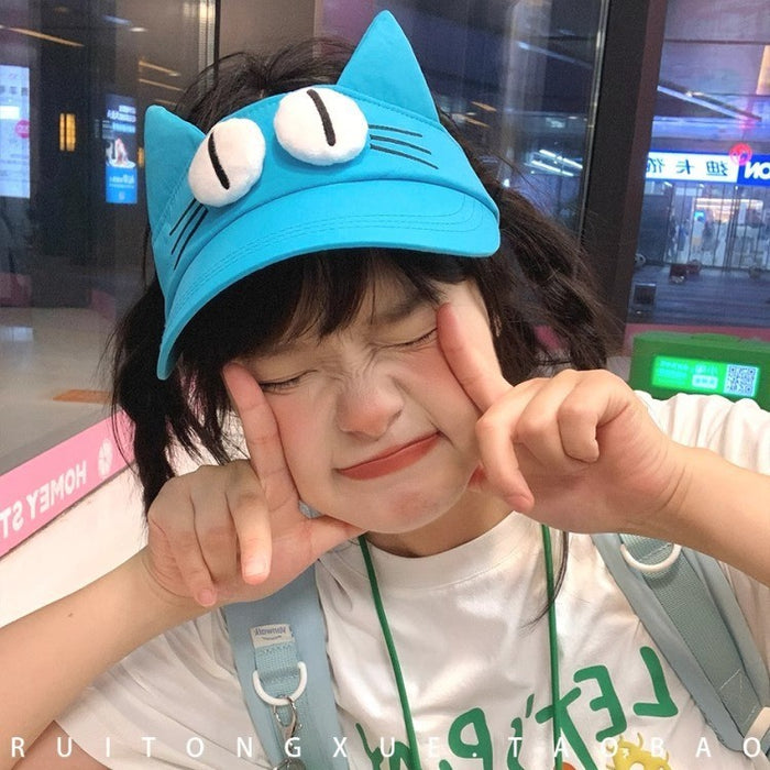 Wholesale Cute blue sky top sun hat, sun protection cartoon ear sun hat