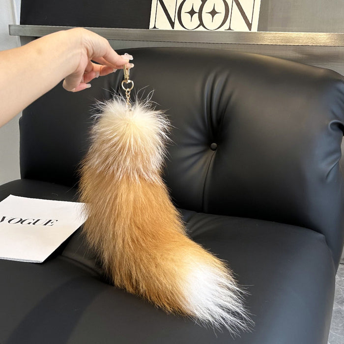 Wholesale Fox fur big tail f keychain