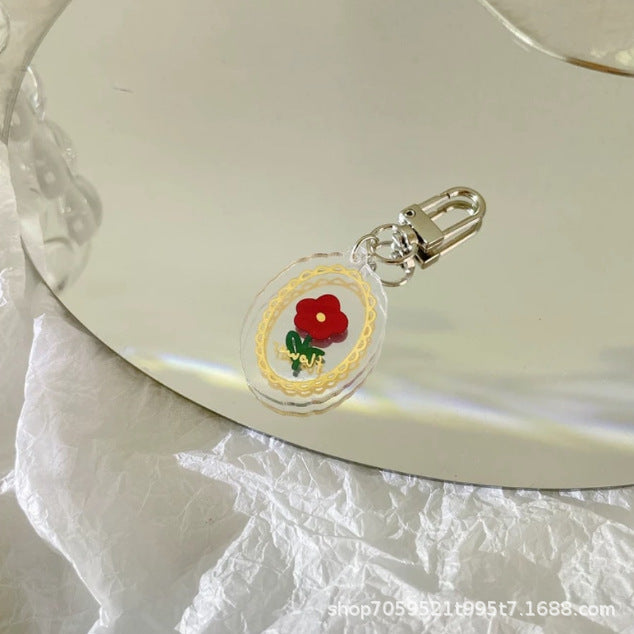 Wholesale Tulip Flower Fashion Personalized  Cute Keychain Decorative Small Pendant Card