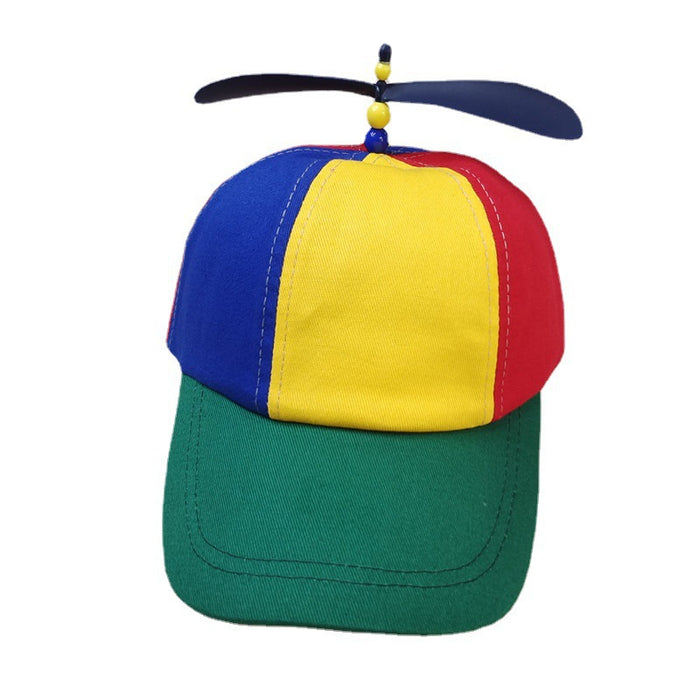 Wholesale Propeller baseball cap, parent-child style, color blocked bamboo dragonfly duckbill cap, children's cartoon cute sun protection and sunshade hat