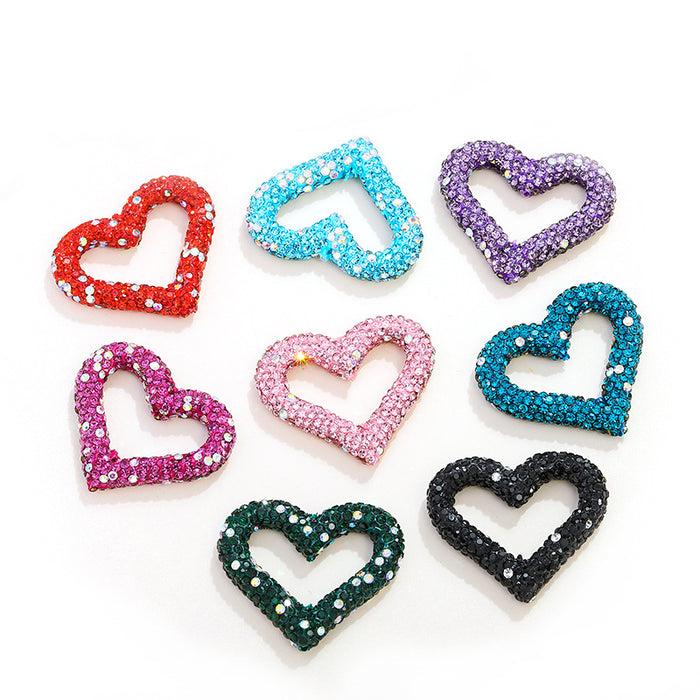 Wholesale Colorful Soft Clay Full Drill Hollow Love Straight Hole Beads JDC-BDS-NanT006