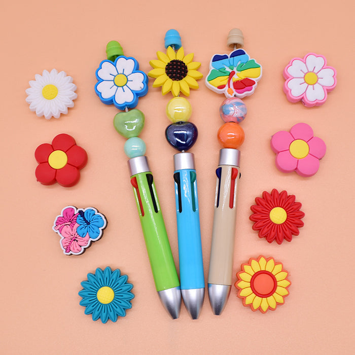 Wholesale Flower series pen accessories and decorations,  high-value beaded pens and beaded jewelry