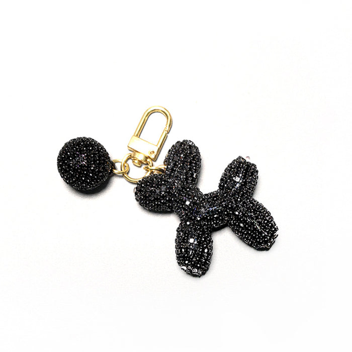 Wholesale Cute Balloon Puppy Diamond Car Keychain Pendant Doll Pendant Accessories Lanyard