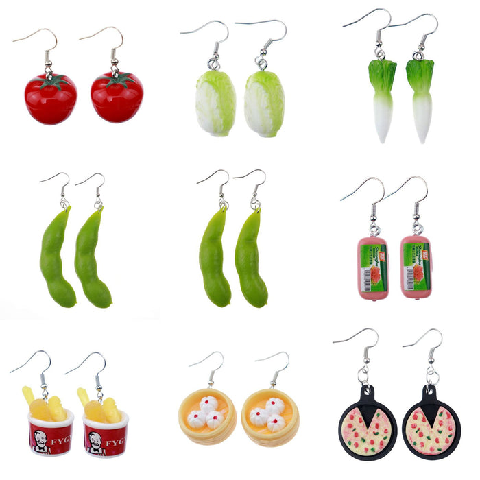 Wholesale Creative Food Shaped Earrings - Tomato &  Vegetable Design - Fashion Jewelry Accessory Gift