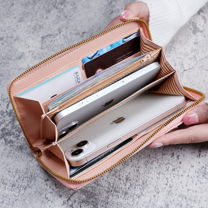 Wholesale Light Pink PU Leather Handbag Wallet with Letter Design - Chic Daily Use Boutique