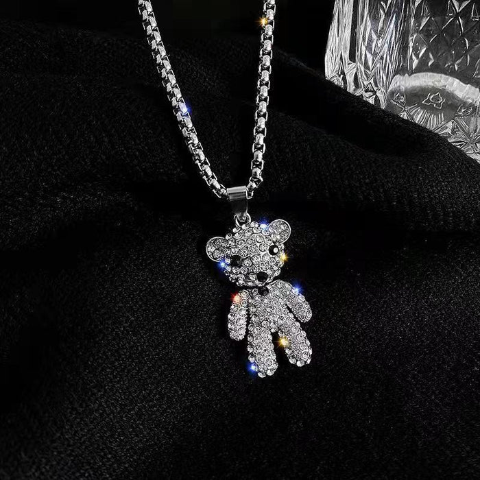 Wholesale Full Diamond Simple Cartoon Children's Stainless Steel Necklace JDC-NE-YSJZ007