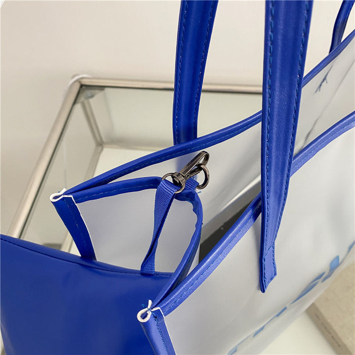 Wholesale Fashionable large capacity transparent single shoulder tote bag handbag