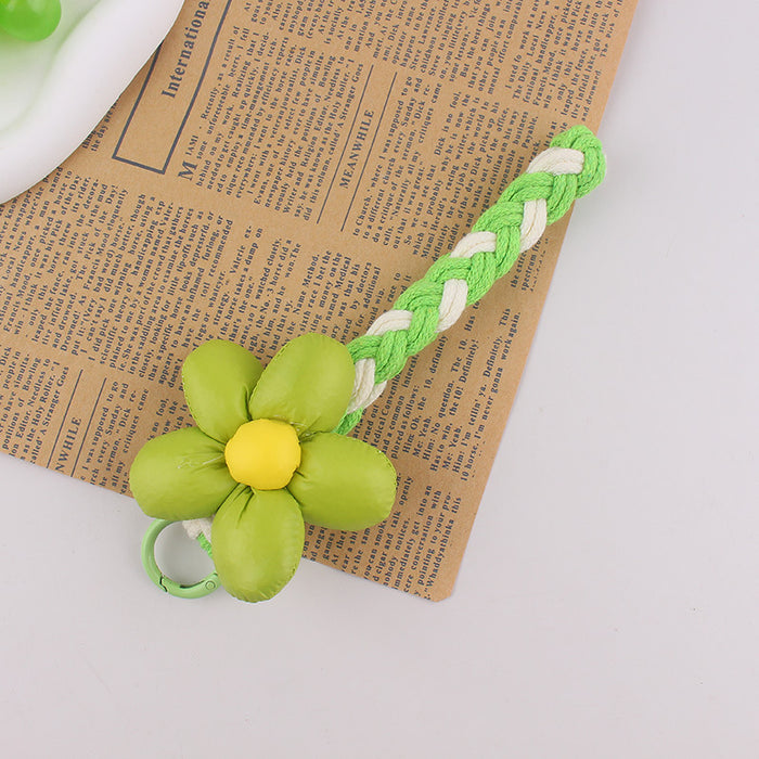 Wholesale Sweet flower mobile phone lanyard,  neck rope,  crossbody strap,  woven keychain