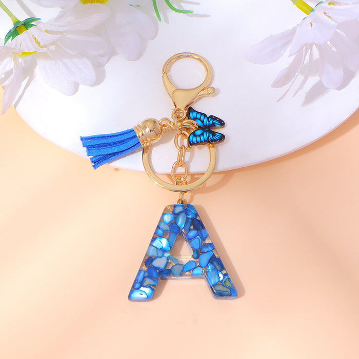 Wholesale Letter Keychain Tassel Butterfly Girl Bag Pendant