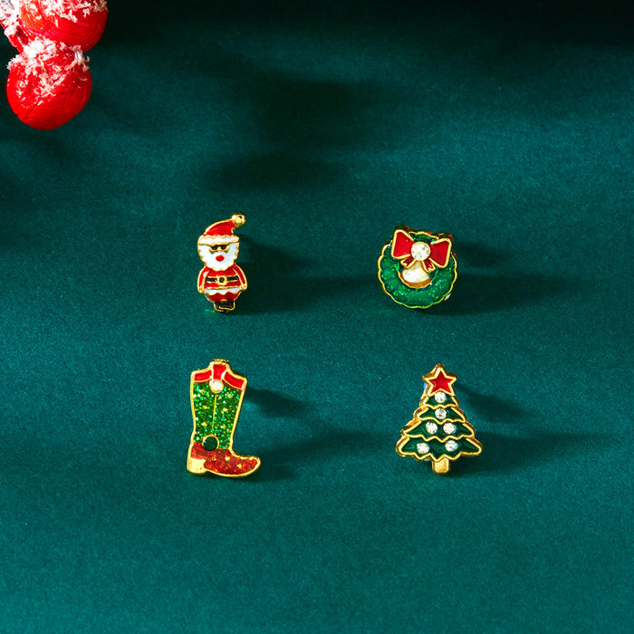 Wholesale Christmas  Snowman Elk Creative Cute Cartoon Earring Combination Set