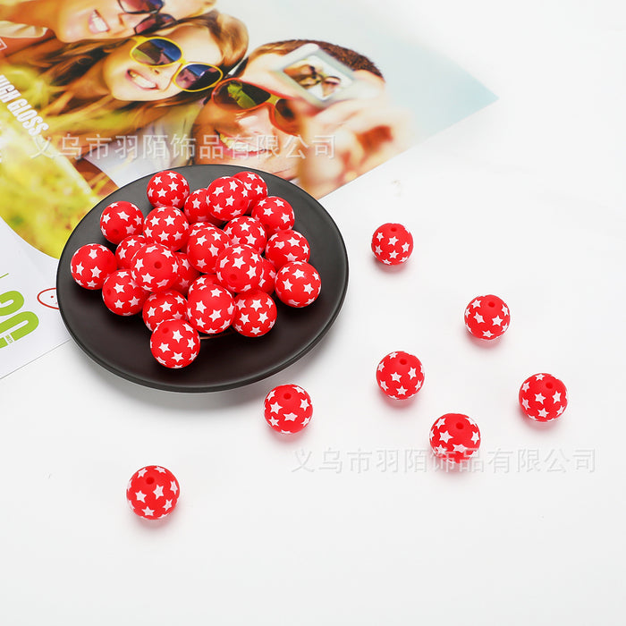 Wholesale 10PCS Water Transfer Silicone Accessories Beads JDC-BDS-HongZhou026