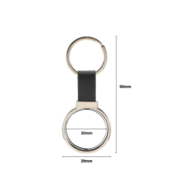 Wholesale Blank aluminum heat transfer photo keychain pendant leather color printing