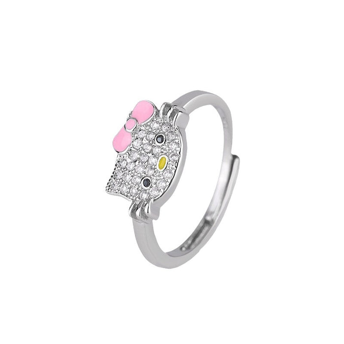 Wholesale  kit Cat Pink Ring Cat Cartoon Opening Adjustment Ring