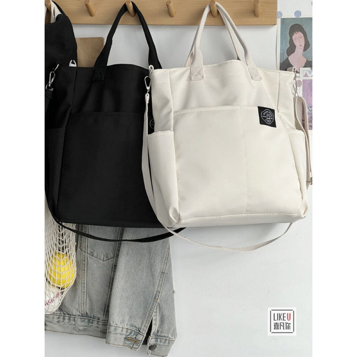 Wholesale Zipper multi-pocket casual versatile one-shoulder crossbody canvas student literary tote bag