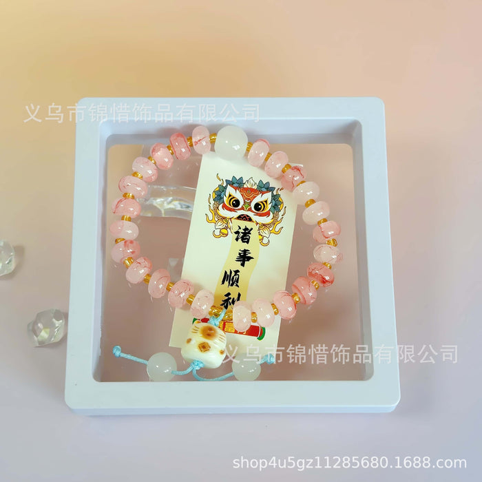 Wholesale New Ink Abacus Bead Bracelet, Tassel, Fortune Cat Bracelet