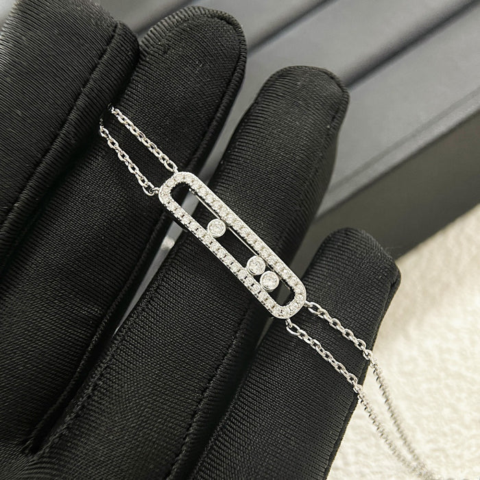 Wholesale Paper clip, pin, necklace, colorfast, female silver, starry sky, collarbone chain, neck chain