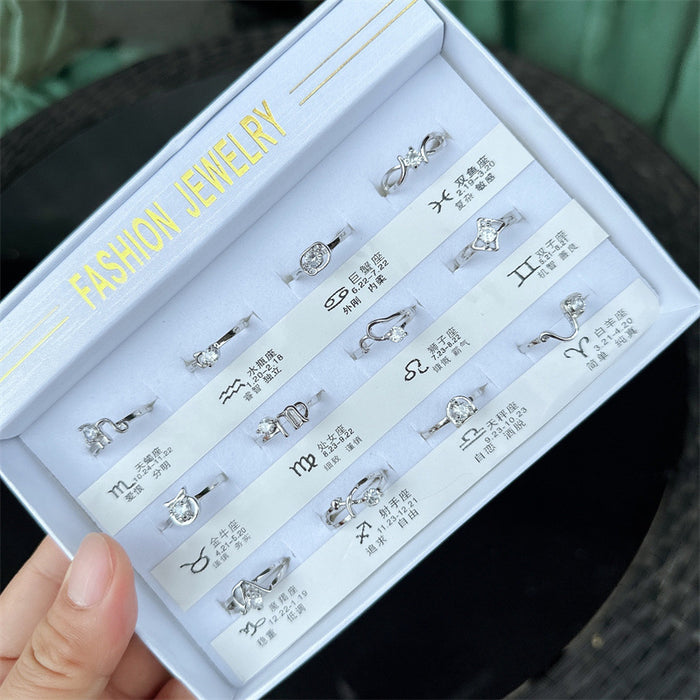 Wholesale Open adjustable creative personalized ring zircon