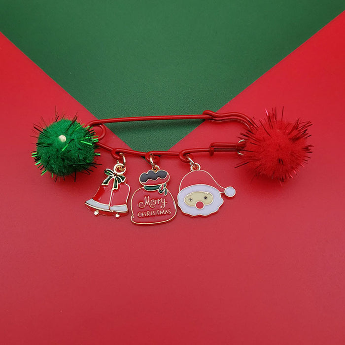 Wholesale Christmas brooch  snowflake elk bell Christmas tree pin gift