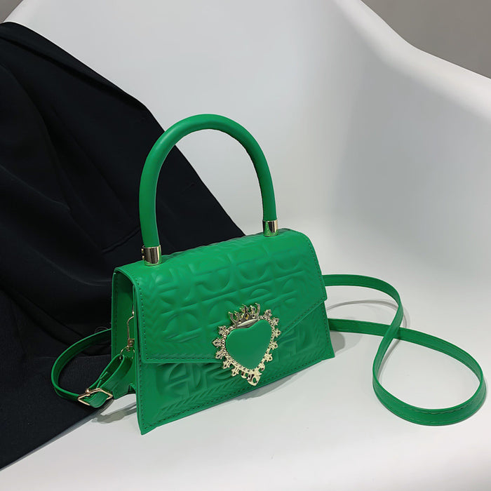 Wholesale Candy-colored heart-shaped lock square shoulder bag