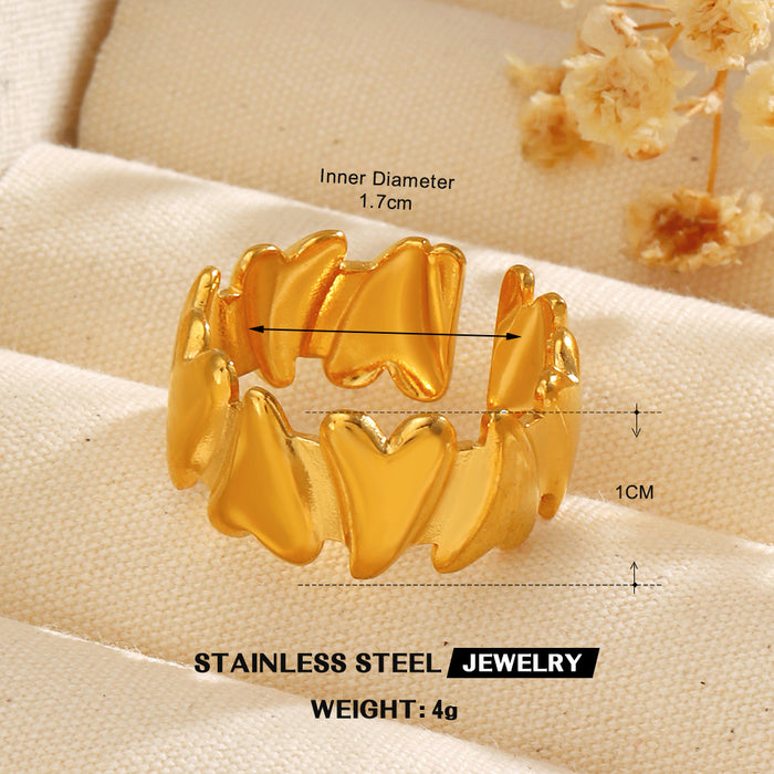 Wholesale Women's Adjustable rings Heart-Shaped Stainless steel rings