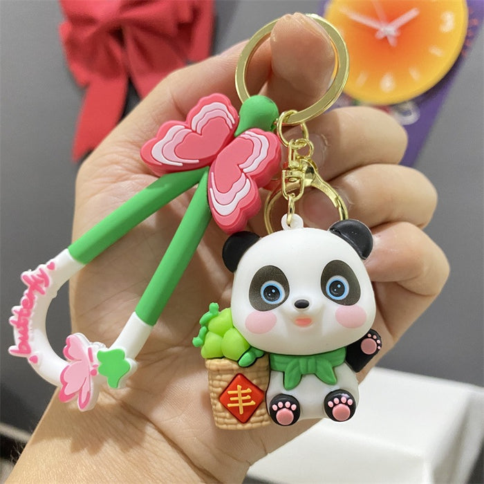 Wholesale PVC Cartoon Doll Panda Keychain JDC-KC-WuYi225