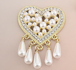 Wholesale Alloy Accessories Pearl Tassel Love Pendant Accessories