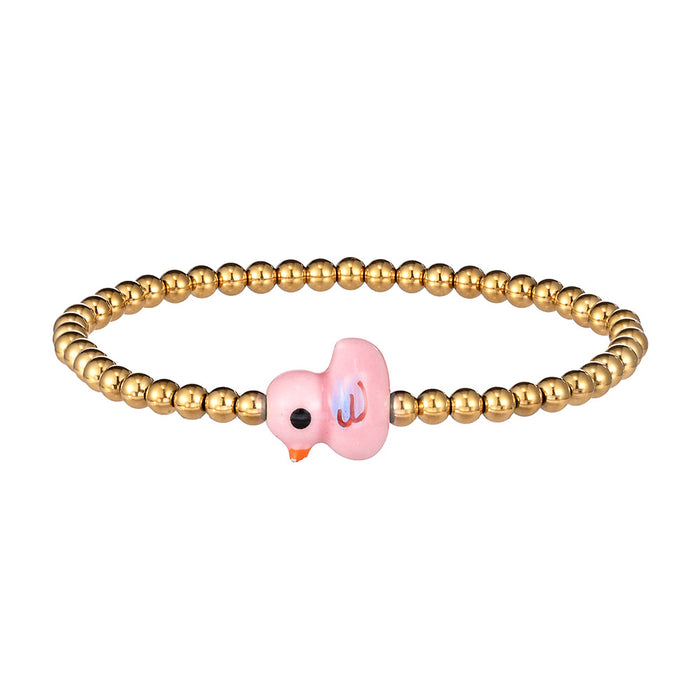 Wholesale Mini style fashion accessory animal ceramic stainless steel bracelet elastic bracelet