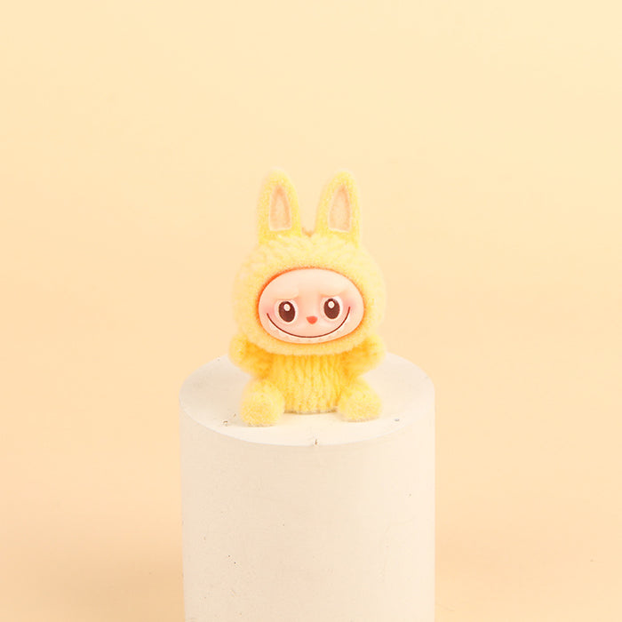 Wholesale Resin trendy cartoon flocked keychain pendant