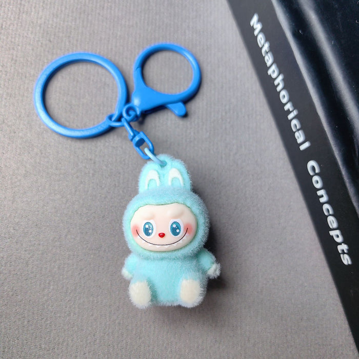 Wholesale Flocked Mini Plush Doll Keychain Vinyl Cute Baby Walking Bag Mobile Phone Pendant Cute Pendant
