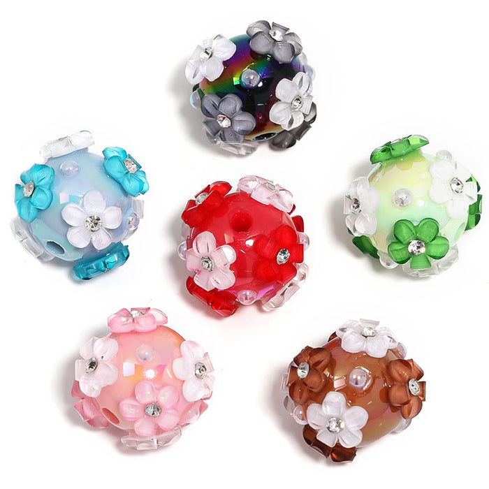 Wholesale 5PCS DIY Pearl Flower Acrylic Beads JDC-BDS-BLinG004