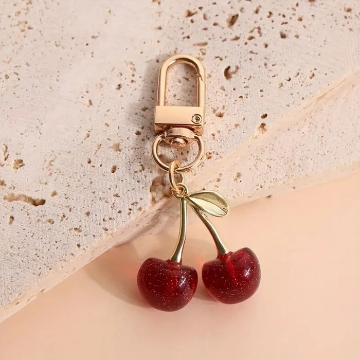 Wholesale Heart Buckle Cherry Keychain Cherry Bag Pendant