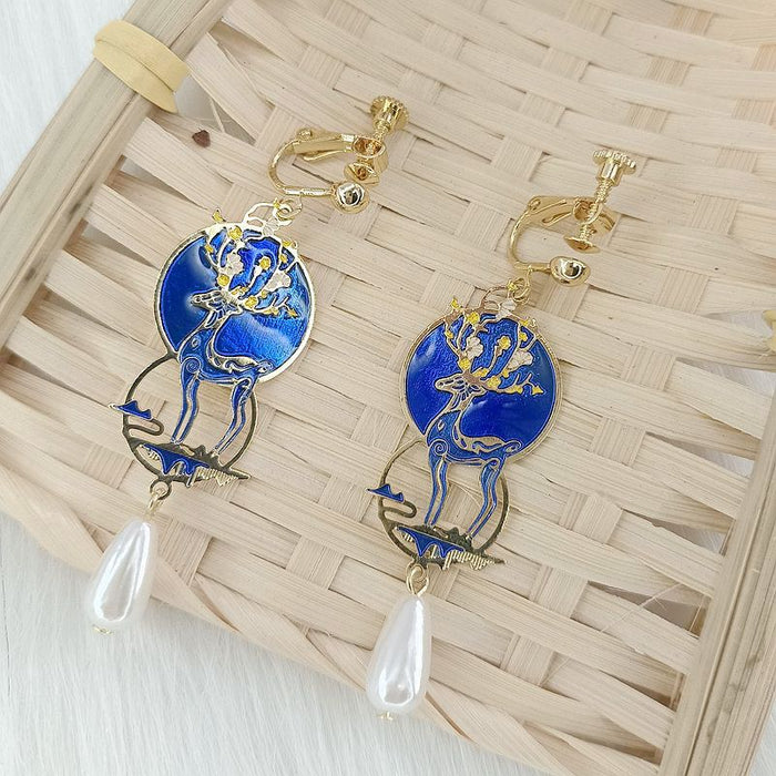 Wholesale Retro Ethnic Deer Earrings JDC-ES-Msy005