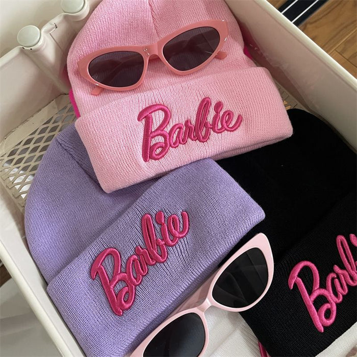 Wholesale Pink Embroidered knitted hat