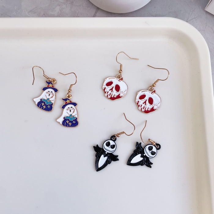 Wholesale  pumpkin skull earrings personalized cartoon ghost bat earrings