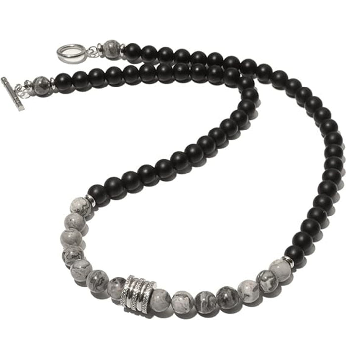 Wholesale 6mm stone bead necklace with OT clasp beaded jewelry  collarbone chain