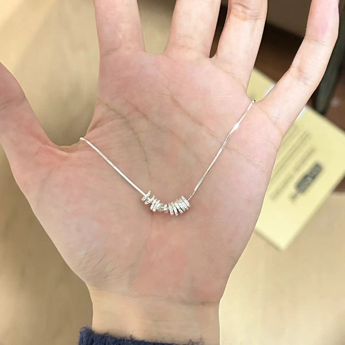 Wholesale Broken silver necklace for women, niche, light luxury, irregular fashion, versatile, simple style, high-end temperament, collarbone chain