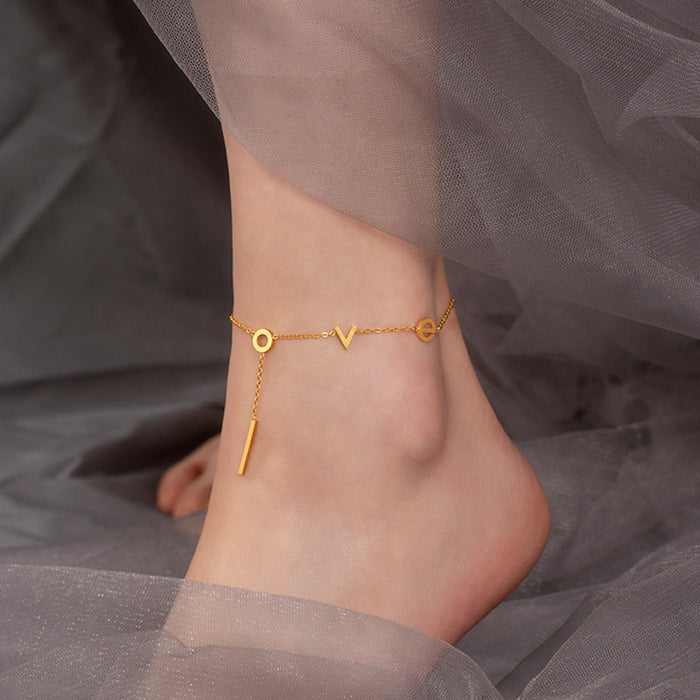 Wholesale Non-fading anklet,  trendy summer titanium steel anklet