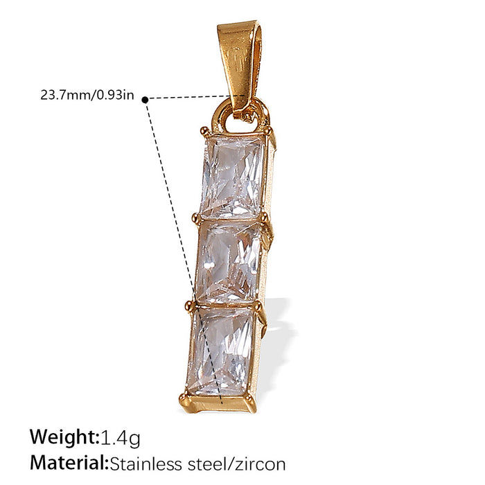 Wholesale DIY Gold-Plated Geometric Colored Gemstone Necklace Pendant