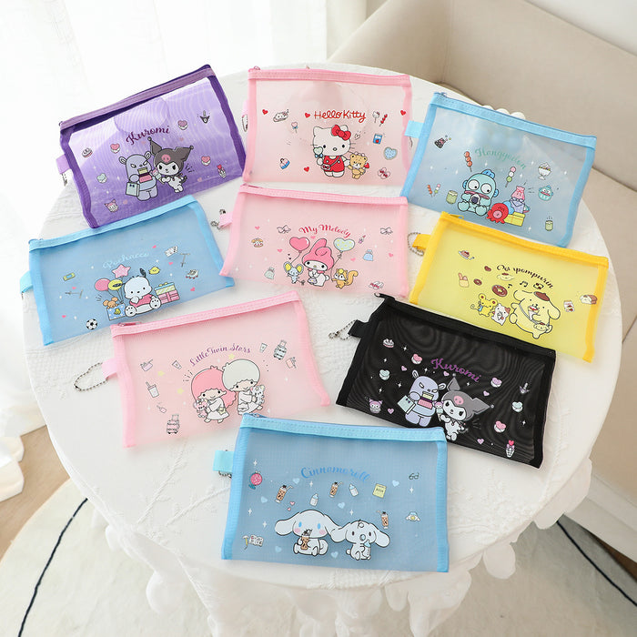 Wholesale Cartoon Mesh Zipper Bag Student Simple Storage Bag JDC-PB-XBB001